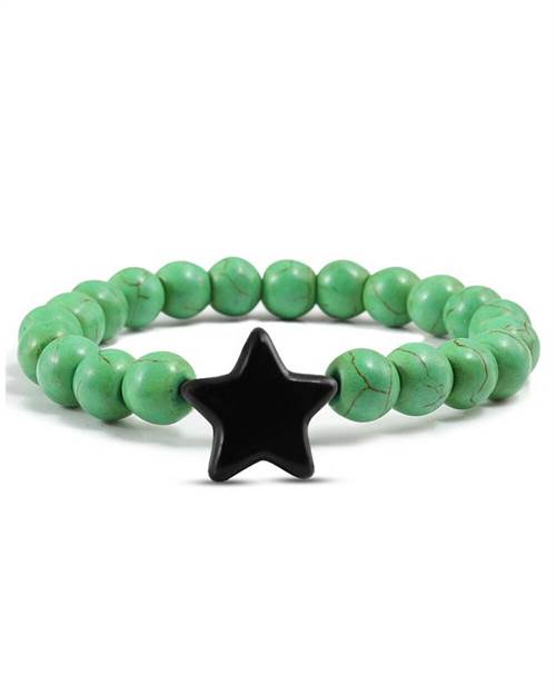Billede af Perlearmbånd stjerne, grøn